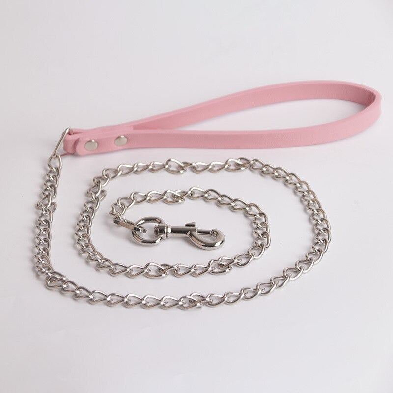 Sissy Leather Choker Collar With Bell BDSM, gallery view 2
