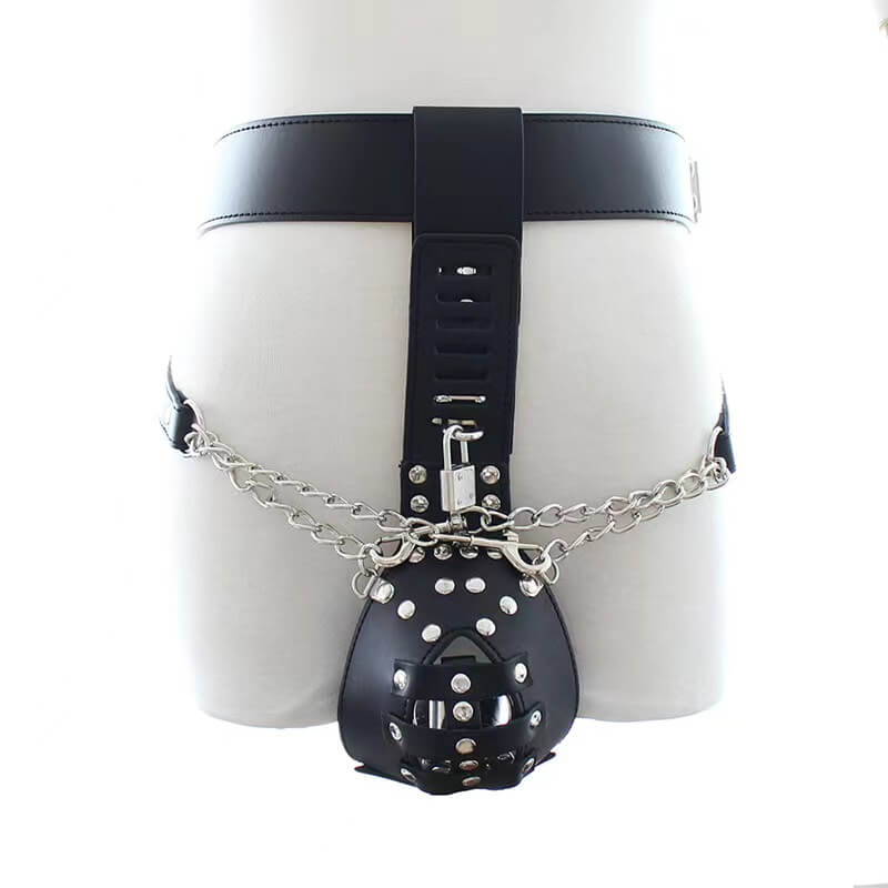PU Leather Penis Bdsm Chastity Belt Adjustable, gallery view 2