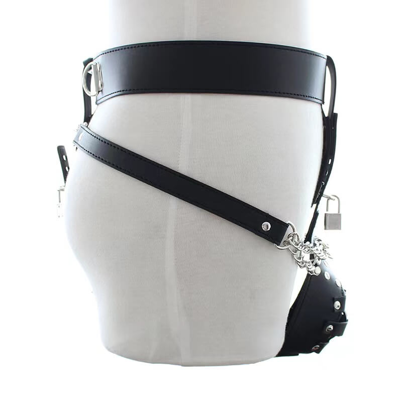 PU Leather Penis Bdsm Chastity Belt Adjustable, gallery view 3