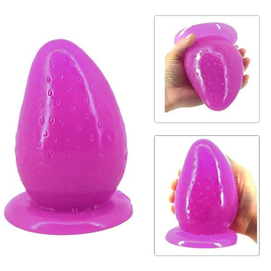 Purple Strawberry Anal Dildo With Suction Cup BDSM product view