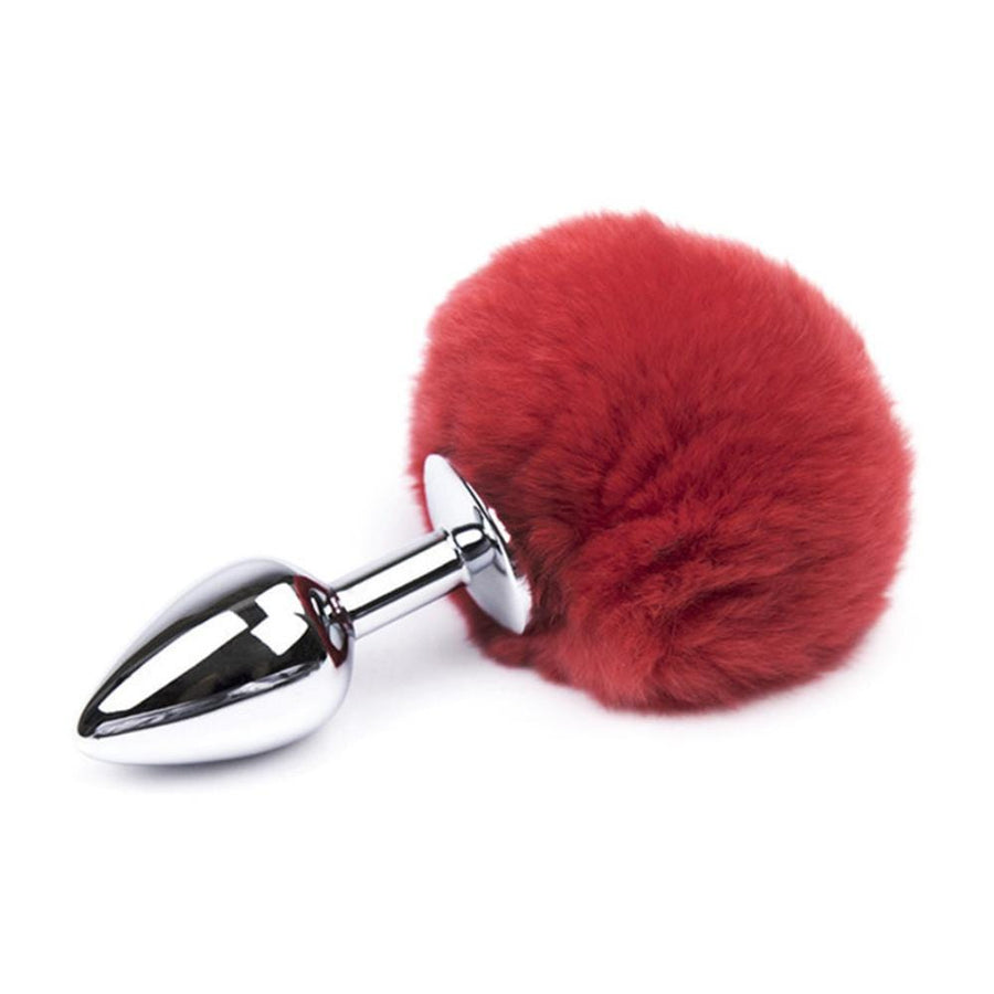 3" Bunny Tail Stainless Steel Plug bdsm, gallery view 4