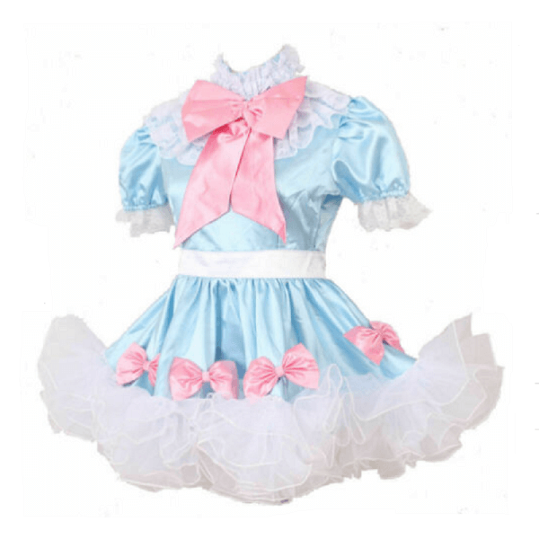 Male Satin Lockable Maid Bow Dress product view