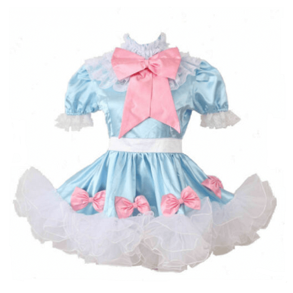 Male Satin Lockable Maid Bow Dress, gallery view 3
