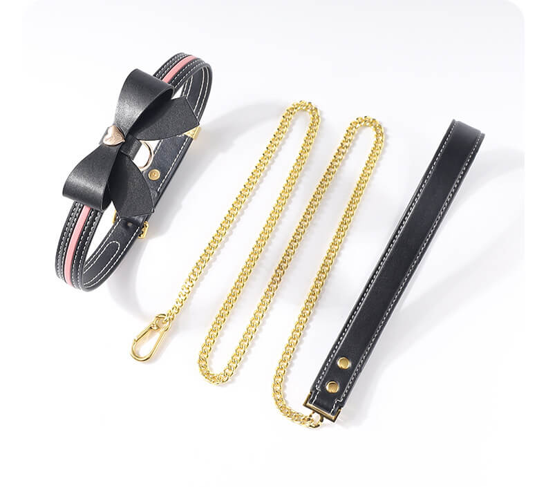 SEVANDA Fun Bow Leather Collar, gallery view 2