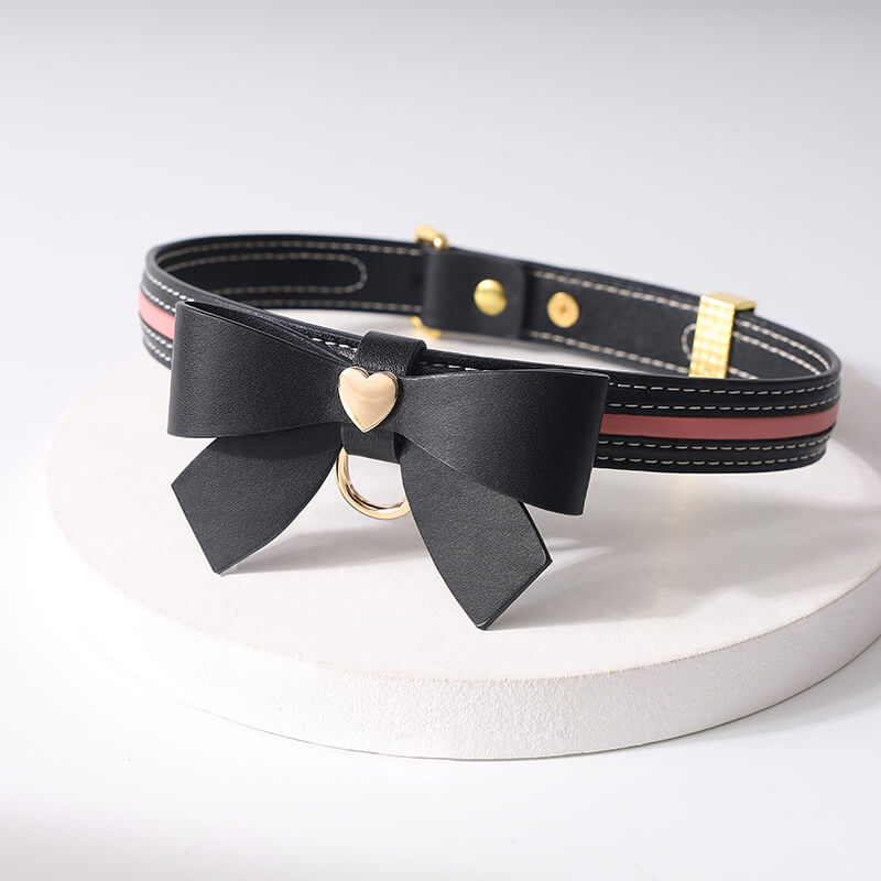 SEVANDA Fun Bow Leather Collar, gallery view 4