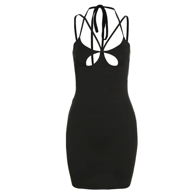 Sexy Hollowed Out Backpack Hip Dress, gallery view 4