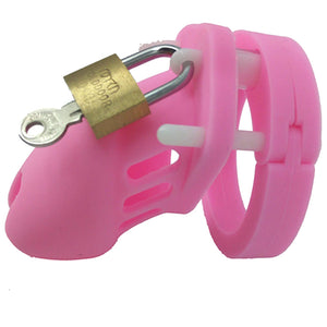 Silicone Chastity Cage  Perverse Pink(all rings included)
