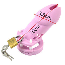 Load image into Gallery viewer, Silicone Chastity Cage Light Pink 3.74 Inches Long
