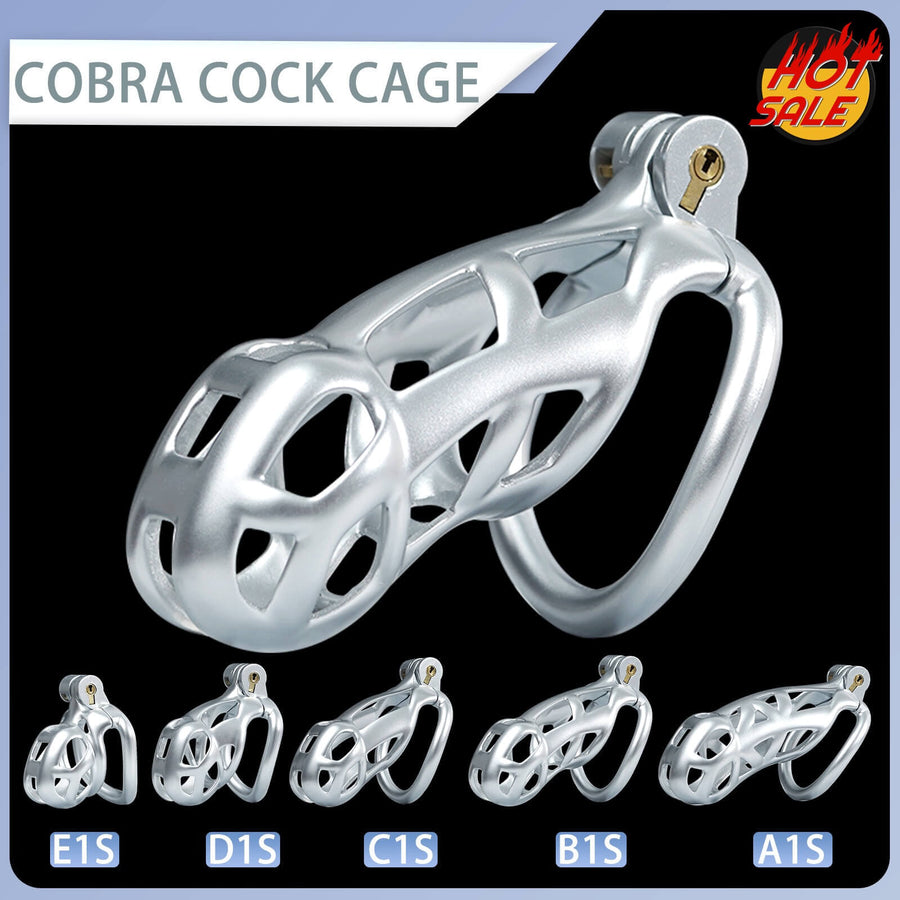 Silver Cobra Chastity Cage Kit 1.77 To 4.13 Inches Long product view