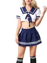 Load image into Gallery viewer, Sissy Outfit Lingerie Roleplay Sailor Costumes with Socks
