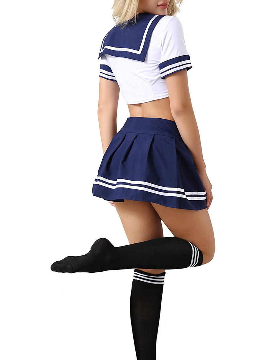 Sissy Outfit Lingerie Roleplay Sailor Costumes with Socks, gallery view 3