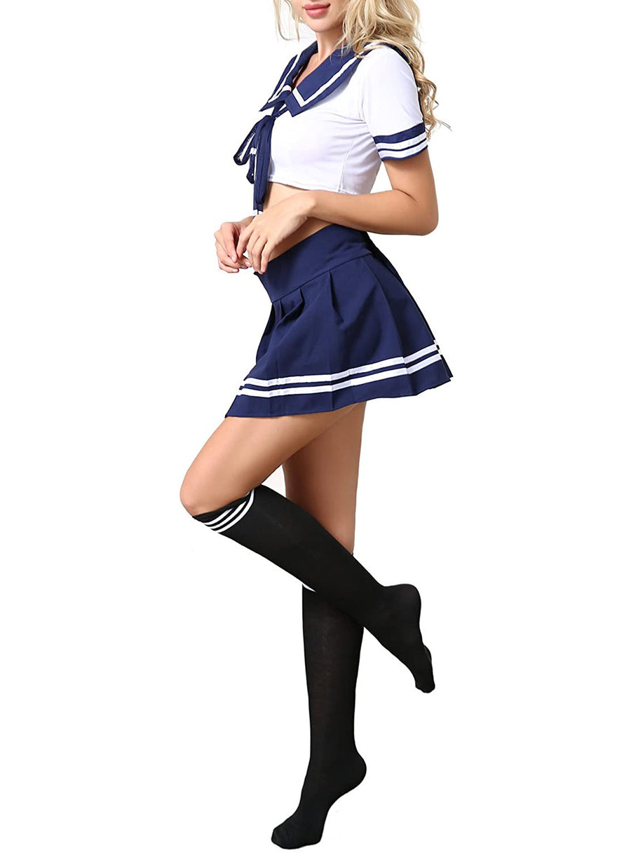 Sissy Outfit Lingerie Roleplay Sailor Costumes with Socks, gallery view 4