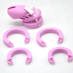 Silicone Chastity Cage Pink & Short
