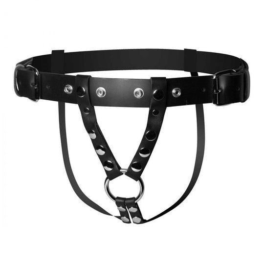 Penetration Premium Leather Dildo Harness for Men product view