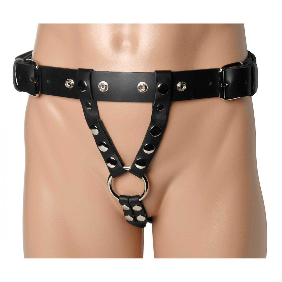 Penetration Premium Leather Dildo Harness for Men, gallery view 3