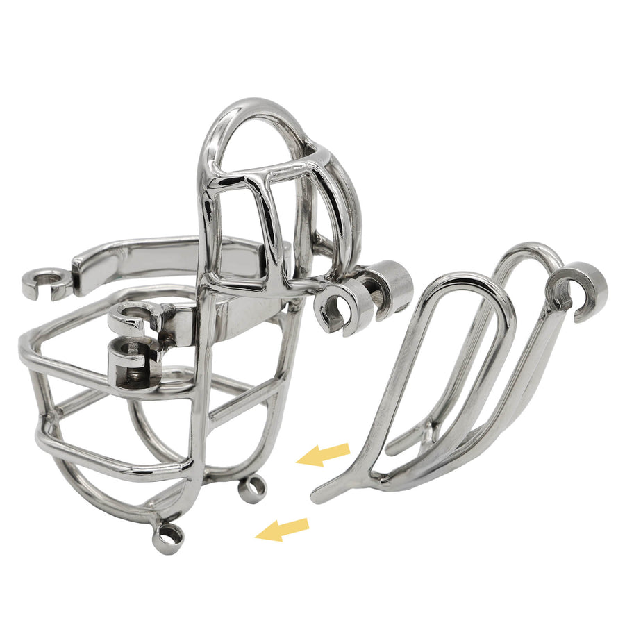 Stainless Steel Detachable PA Puncture Chastity Device, gallery view 3