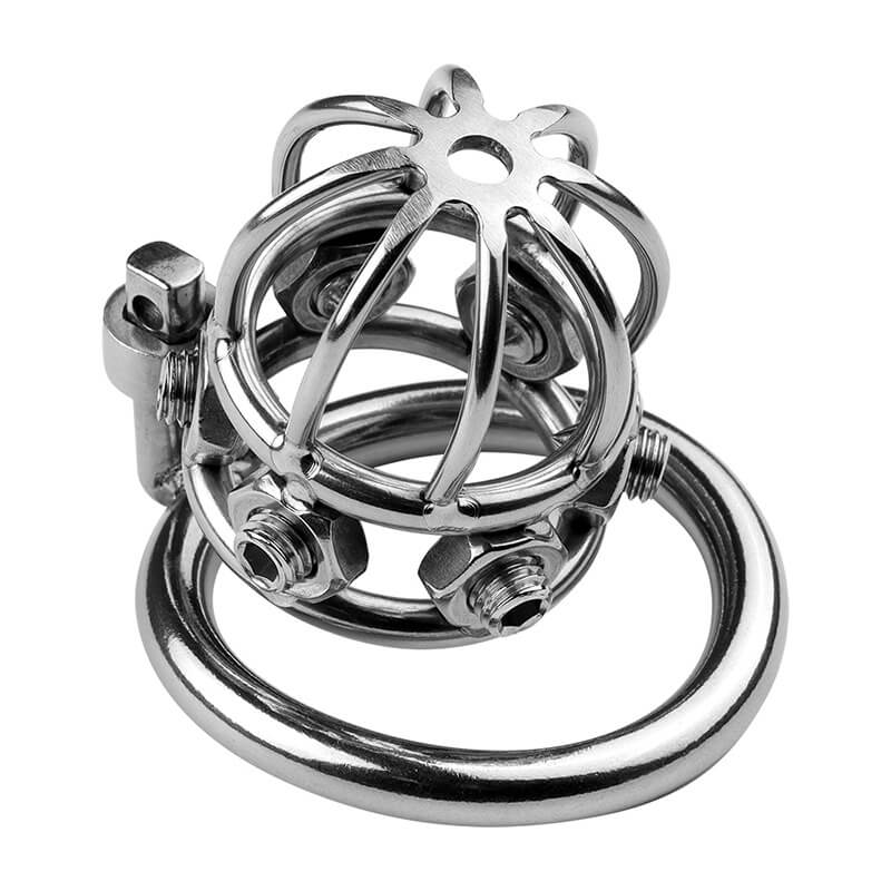 Stainless Steel Rivet Bondage Chastity Cage
