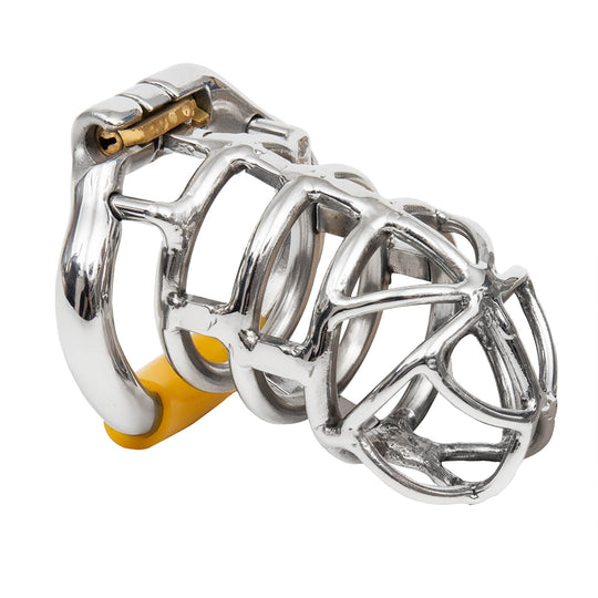 Stainless Steel Stealth Chastity Cage With Hinged Rings product view