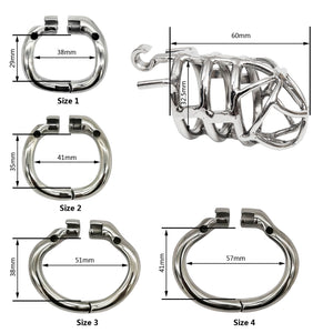 Stainless Steel Stealth Chastity Cage With Hinged Rings