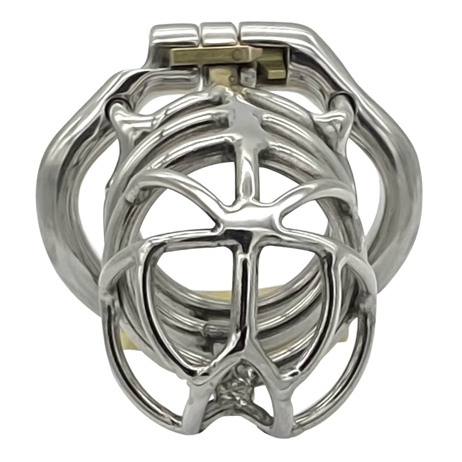 Stainless Steel Stealth Chastity Cage With Hinged Rings, gallery view 4