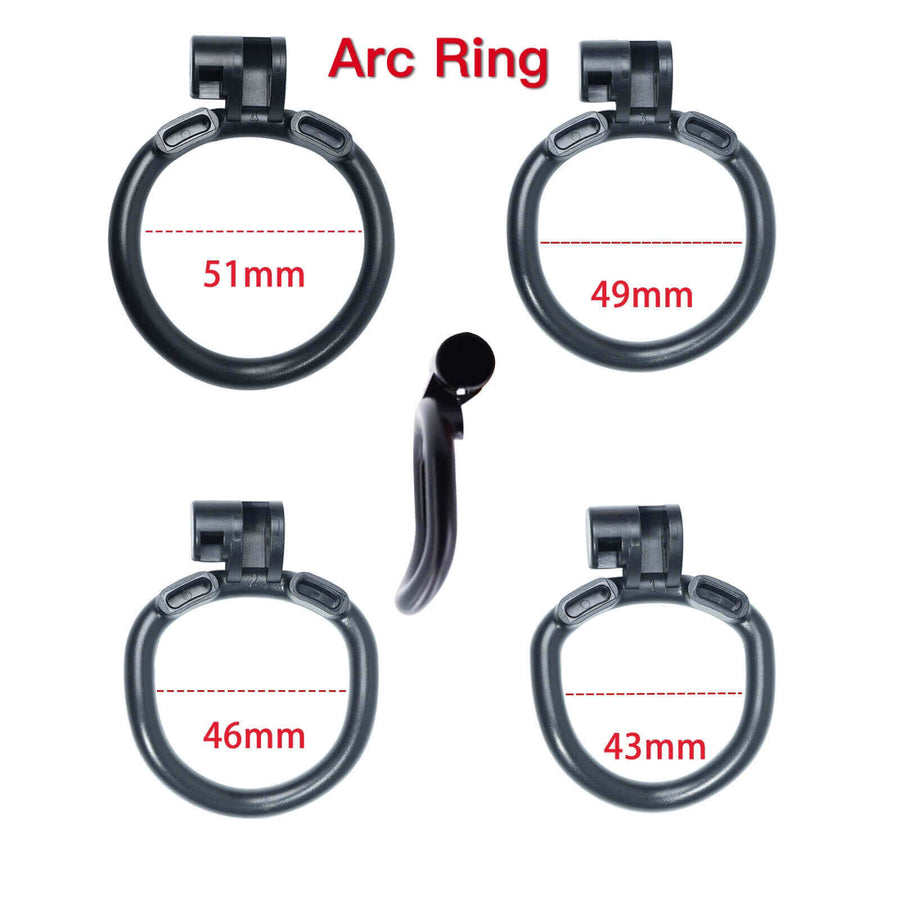 Stripe Cobra Chastity Cage with 4 Arc Rings, gallery view 7
