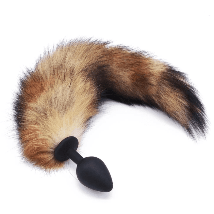 Fox Tail Silicone Plug, Brown 17" BDSM, gallery view 3