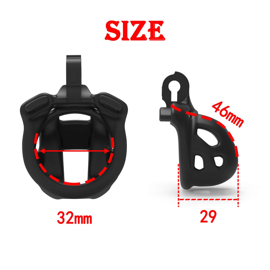 Super-Mini Cobra Chastity Cage Kits 1.81 inches Long, gallery view 6