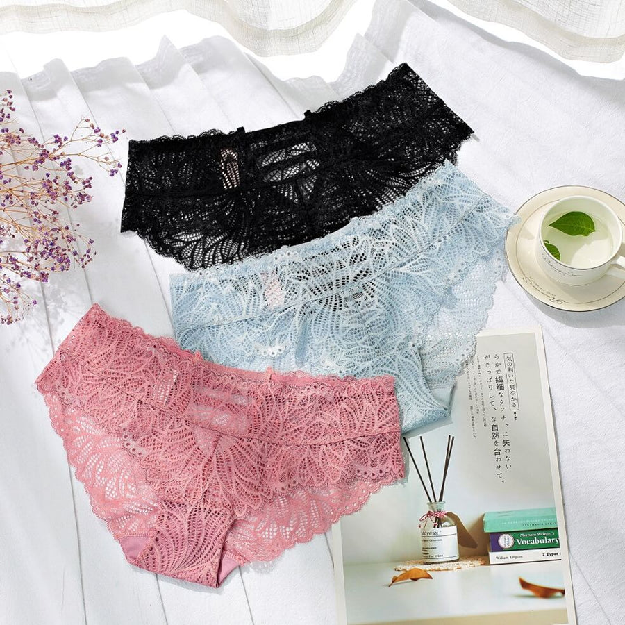 3PCs Lace Transparent Panties product view