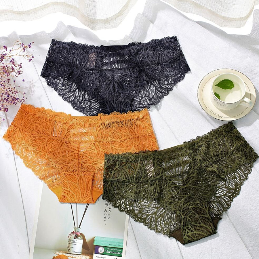 3PCs Lace Transparent Panties, gallery view 2