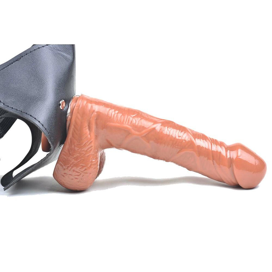 Vibrating Ebony Hollow Strap On 8-Inch, gallery view 4