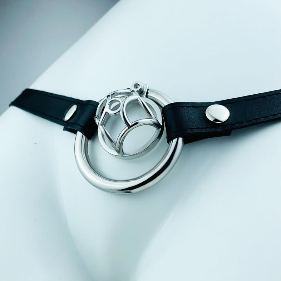 No Escape Chastity Cock Cage with Belt, gallery view 7