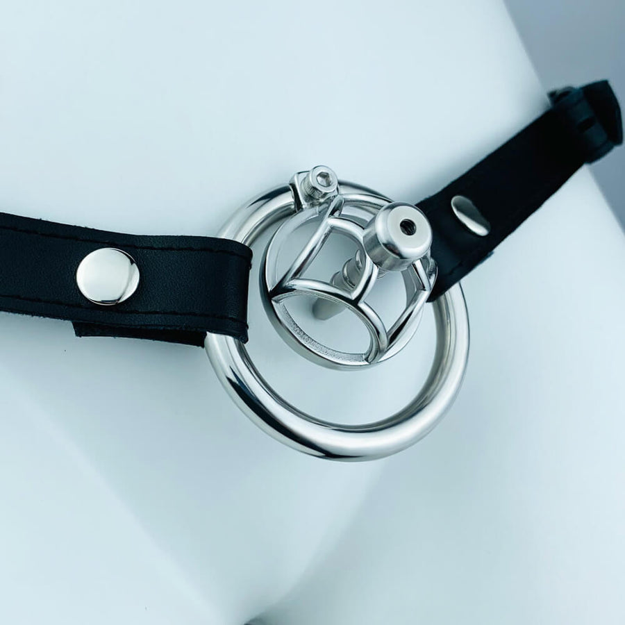 No Escape Chastity Cock Cage with Belt, gallery view 4
