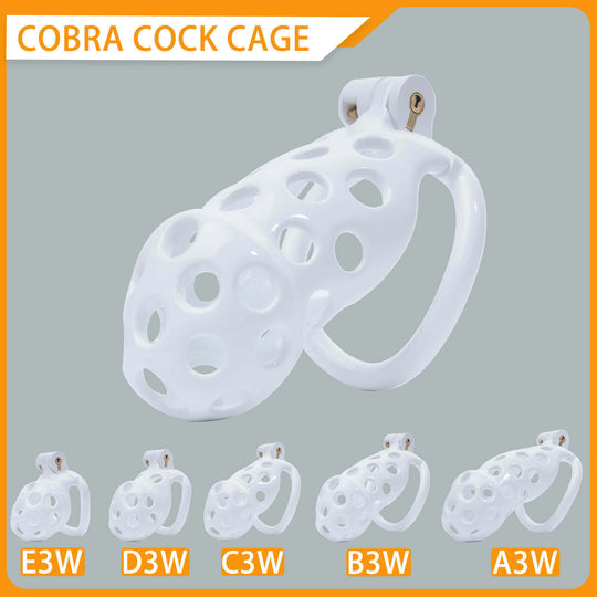 While Hole Cobra Chastity Cage Kit 1.77 To 4.13 Inches Long product view