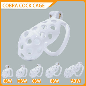 While Hole Cobra Chastity Cage Kit 1.77 To 4.13 Inches Long
