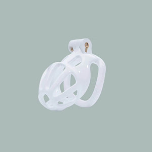 White Stripe Cobra Chastity Cage Kit 1.77 To 4.13 Inches Long