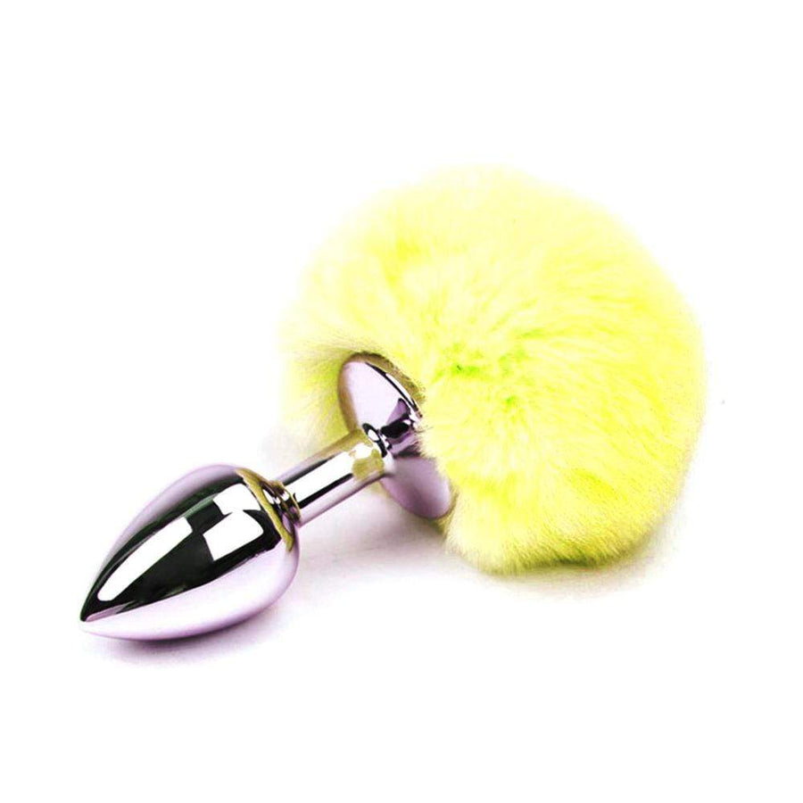 3" Bunny Tail Stainless Steel Plug bdsm, gallery view 3