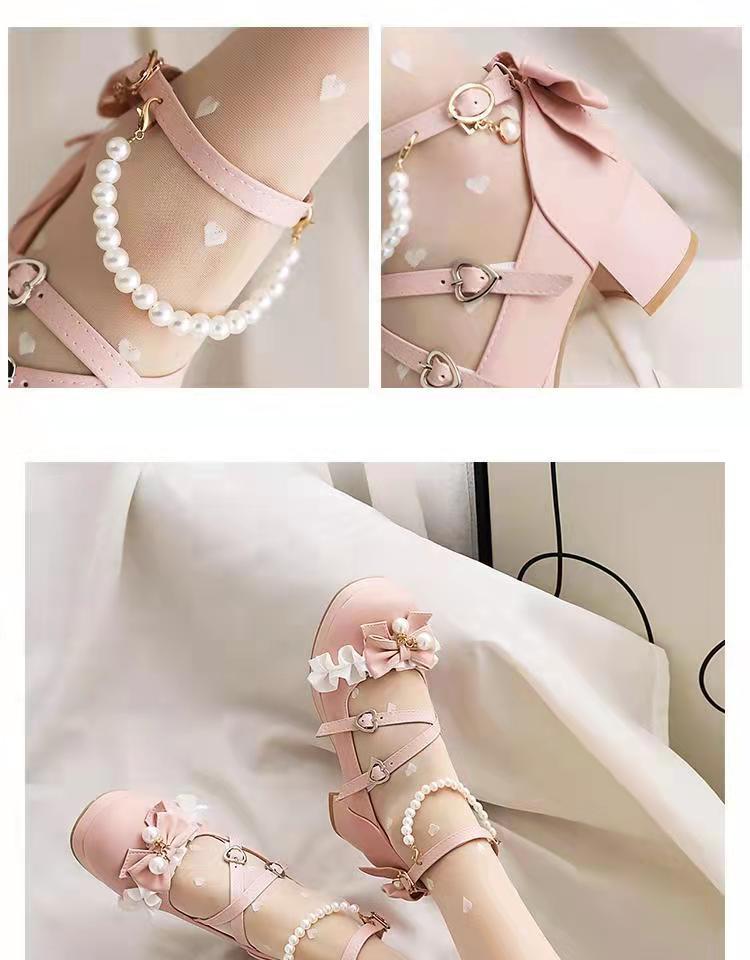 Zoey Sissy Shoes with Pearl Buckle Strap, gallery view 4