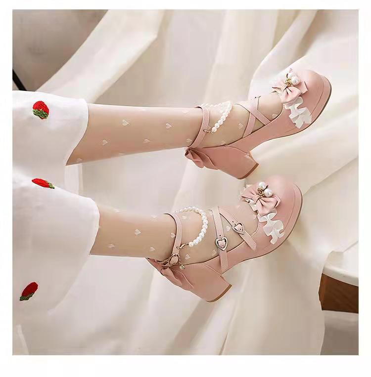 Zoey Sissy Shoes with Pearl Buckle Strap, gallery view 2